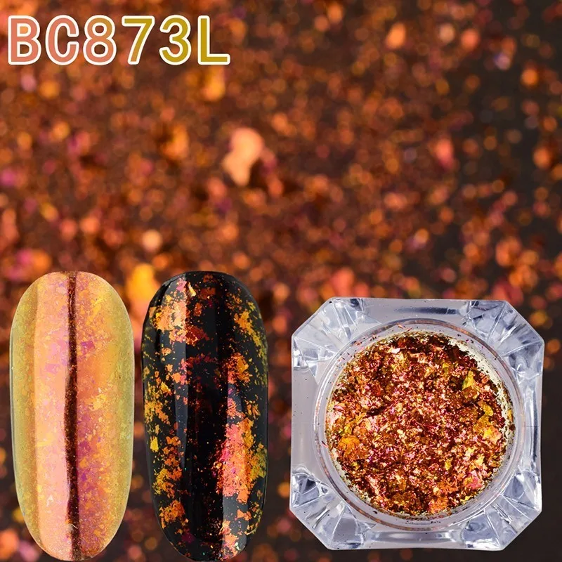9A BEAUTYBIGBANG 0,1 г эффект чешуйки ногтей блестки зеркальный блеск порошок хром пигмент Блестки для ногтей Хамелеон дизайн ногтей - Цвет: 9A