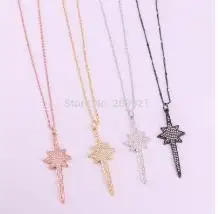 Mix Necklaces 8 шт. модные ювелирные изделия звезда Проложить CZ кубический цирконий кулон ожерелья для женщин - Окраска металла: Mix Necklaces