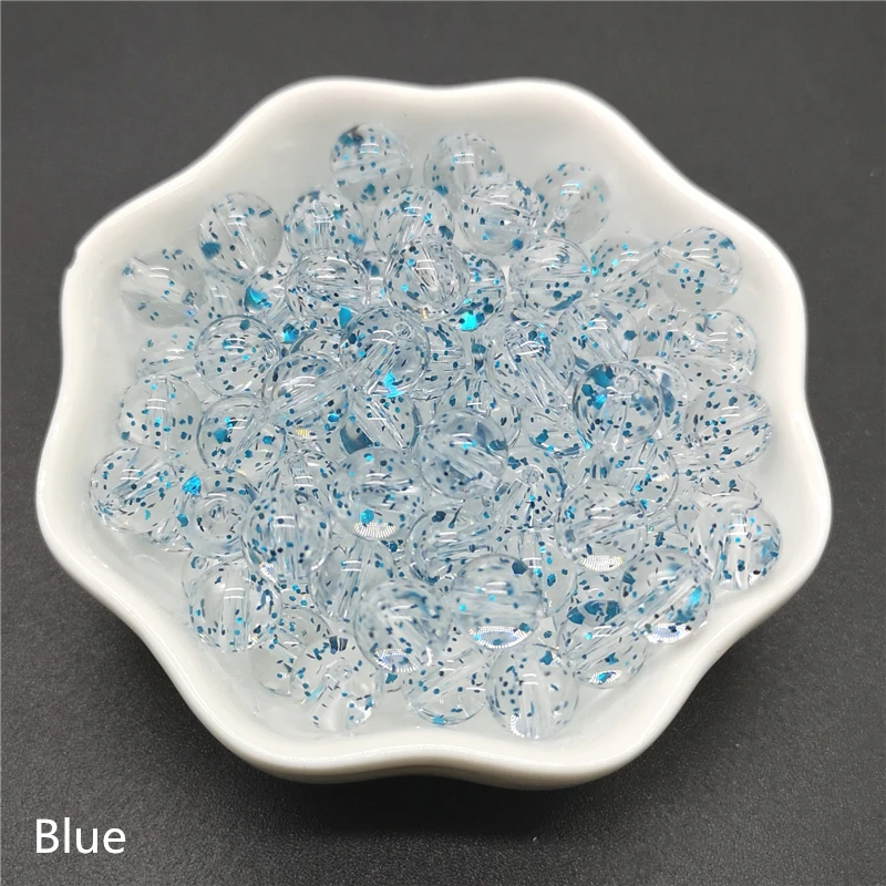 Blue 8 мм прозрачные акриловые блестящие бусины для изготовления ювелирных изделий, аксессуары для ожерелья, круглые бусины ручной работы оптом, 50 шт./лот - Цвет: Blue