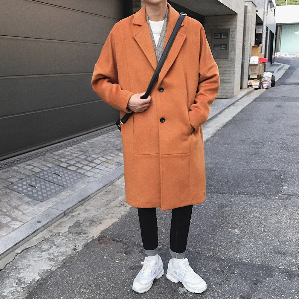 2018 осень зима Новое поступление средней длины ветровка модные однотонные Цвет