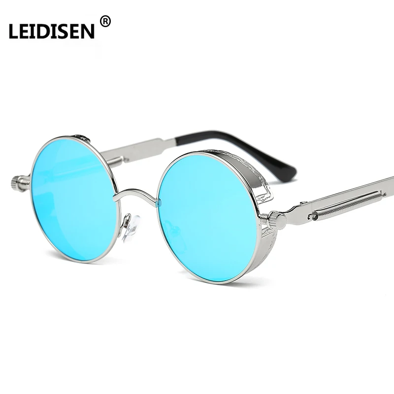 LEIDISEN Gothic Sunglasses POLARIZED Men Women Steampunk Round Metal Frame Sun Glasses Eyewear Brand Designer High Quality UV400 |