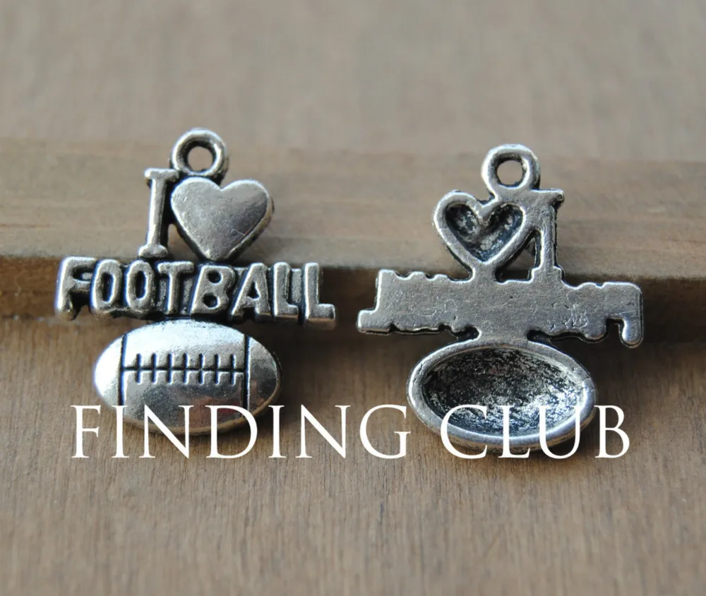 20 шт серебряный цвет я люблю футбол/Бейсбол/Футбол/Баскетбол спортивный мяч