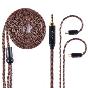 8-жильный кабель Yinyoo из чистой меди 2,53,54,4 мм, сбалансированный Кабель с разъемом MMCX2Pin для BLON BL-01 BL-03 KZ DQ6 EDX TINHIFI T2