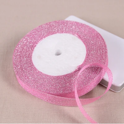 Free shipping (25 yards) 1/2&quot 12mm Glitter Metallic Ribbons Colorful Organza Ribbon Wedding Party Festive Decaration Gift | Дом и сад