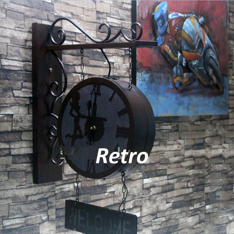 Британские винтажные железные Часы В индустриальном стиле настенный светильник