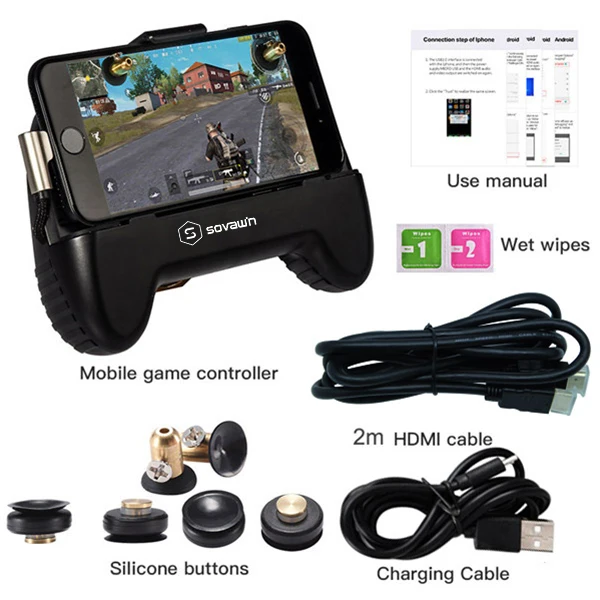 SH-HDMI-ios-2m PUPG мобильный игровой контроллер триггер HDMI дисплей телефон к телевизору проектор геймпад джойстик контроллер l1r1 подключи и играй для iphone - Цвет: SH-HDMI-ios-2m