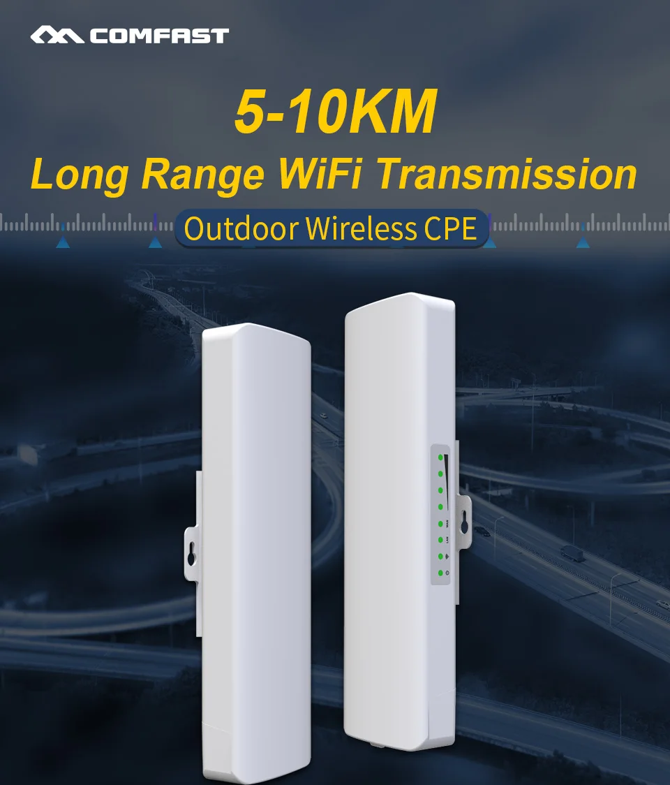 2pcs 5KM Comfast Outdoor CPE Wifi Repeater 5GHz 300Mbps Wireless Wi fi Router Extender Bridge Nano station 2*14dbi Antenna Wi fi