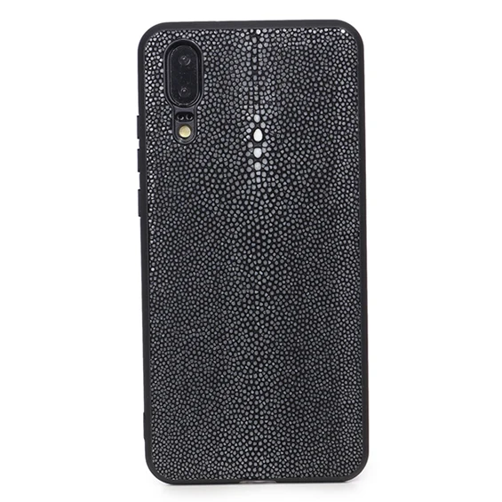 style 1 Полный край защиты для huawei P20/P20 Pro натуральный жемчуг рыба настоящая кожа ската кожаный чехол для телефона роскошный задняя крышка - Цвет: style 1