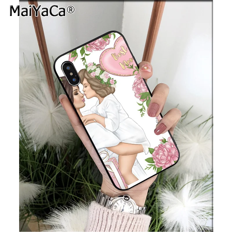 MaiYaCa красивый мягкий силиконовый чехол для телефона из ТПУ мамы и дочки сына iPhone 8