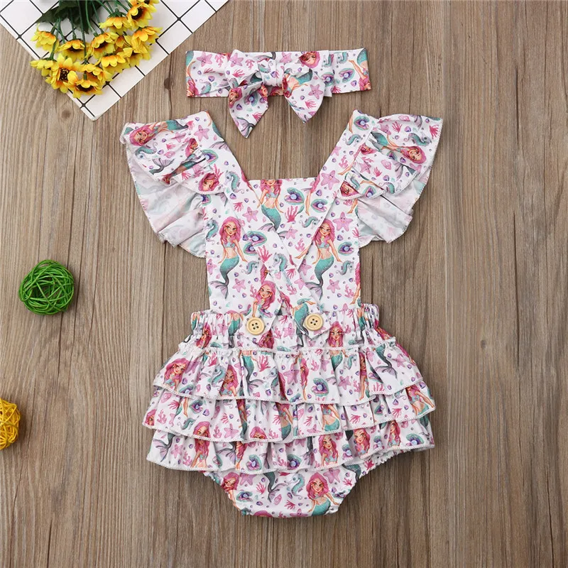 PUDCOCO/Модный комплект из 2 предметов для новорожденных малышка Русалочка