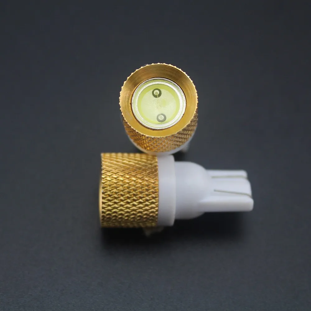 2PCS T10 1.5W 1Chip Gold Instrument Lights Auto Indicator Lamps Car Wedge 194 259 280 Side Reading Light Free shipping | Автомобили и