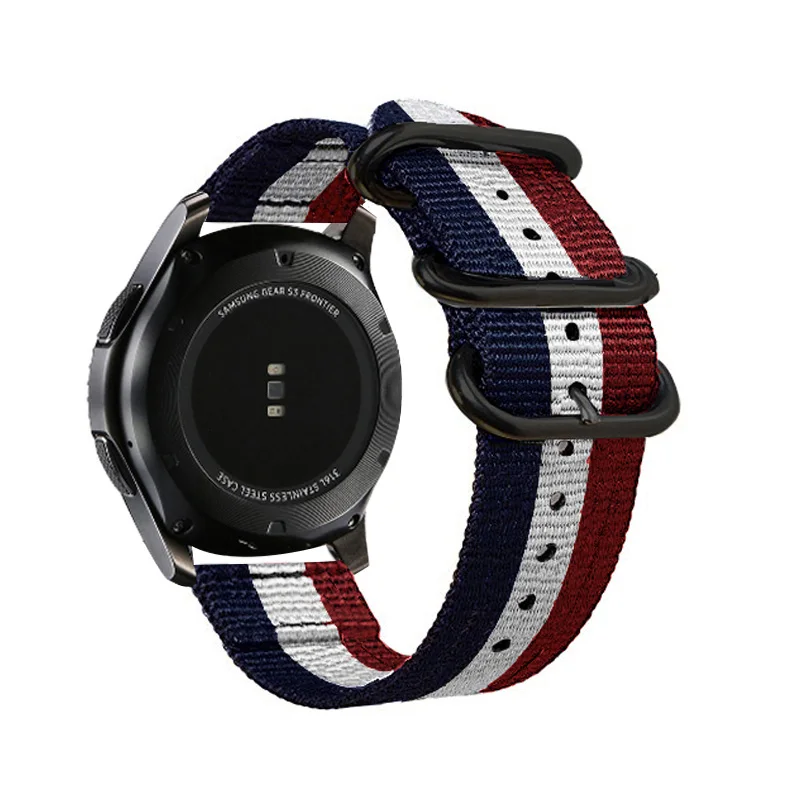 Blue-white-red Для samsung gear sport S2 S3 Frontier классический ремешок для часов huami amazfit bip ремешок huawei GT 2 galaxy watch active 42 46 мм - Цвет ремешка: Blue-white-red
