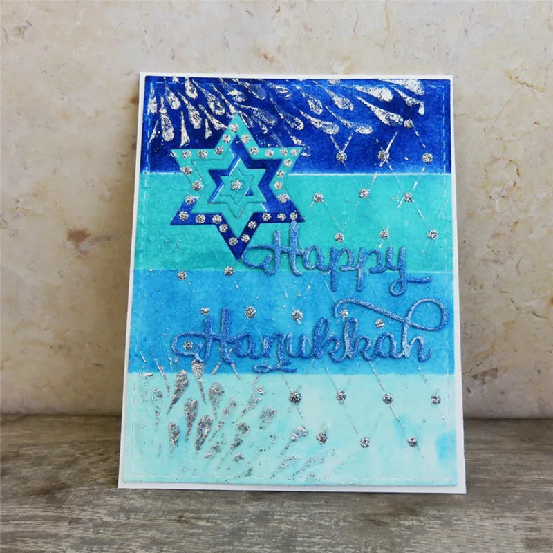 GJCrafts Happy hanukkah слова штамповка умирает для изготовления карт Скрапбукинг альбом Тиснение Бумага Ремесло штампованный по трафарету