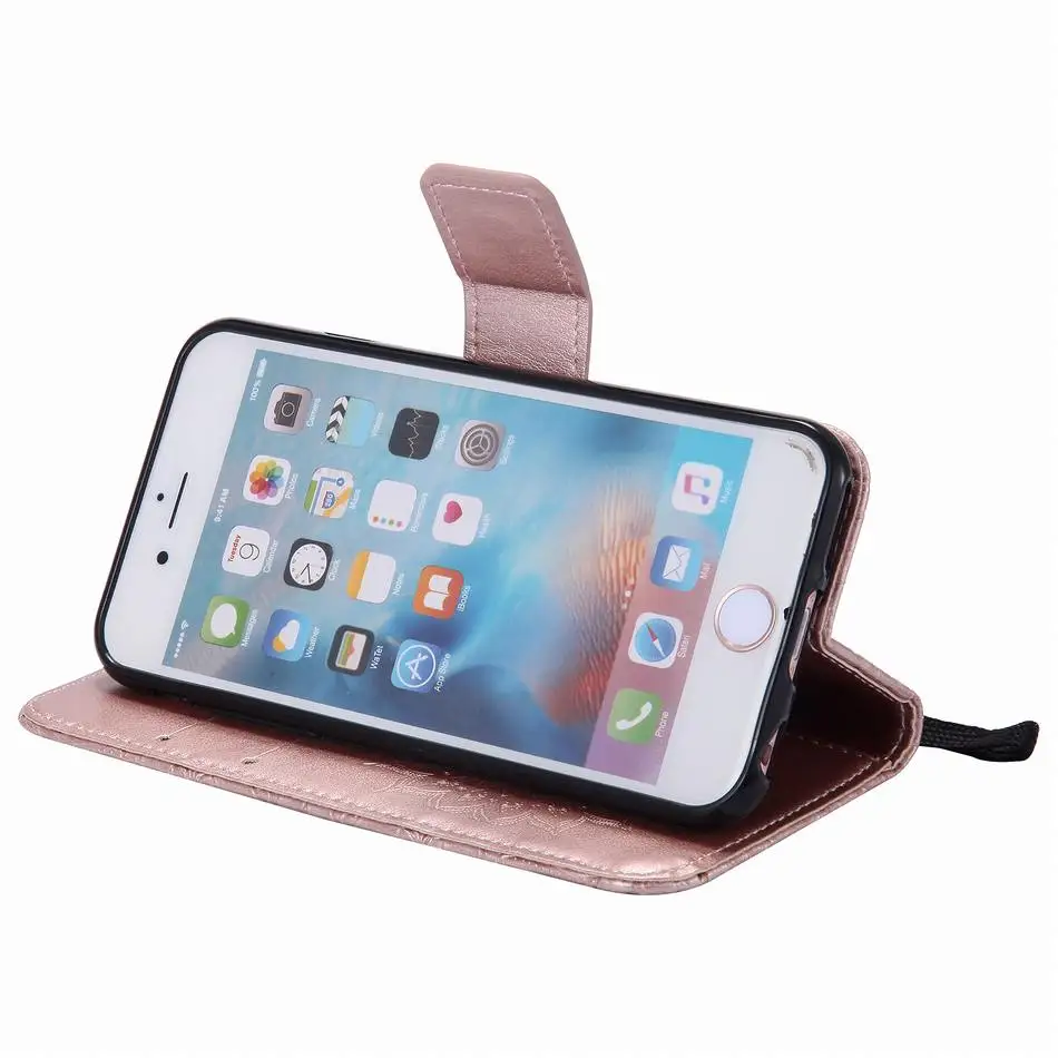 Кожаные чехлы-книжки с цветами для iPhone X, XR, XS, 11 Pro Max, 8, 7 Plus, 5S, 6 S, Touch 5, 6, однотонная цветная крышка, мандала, сумка для телефона DP23Z