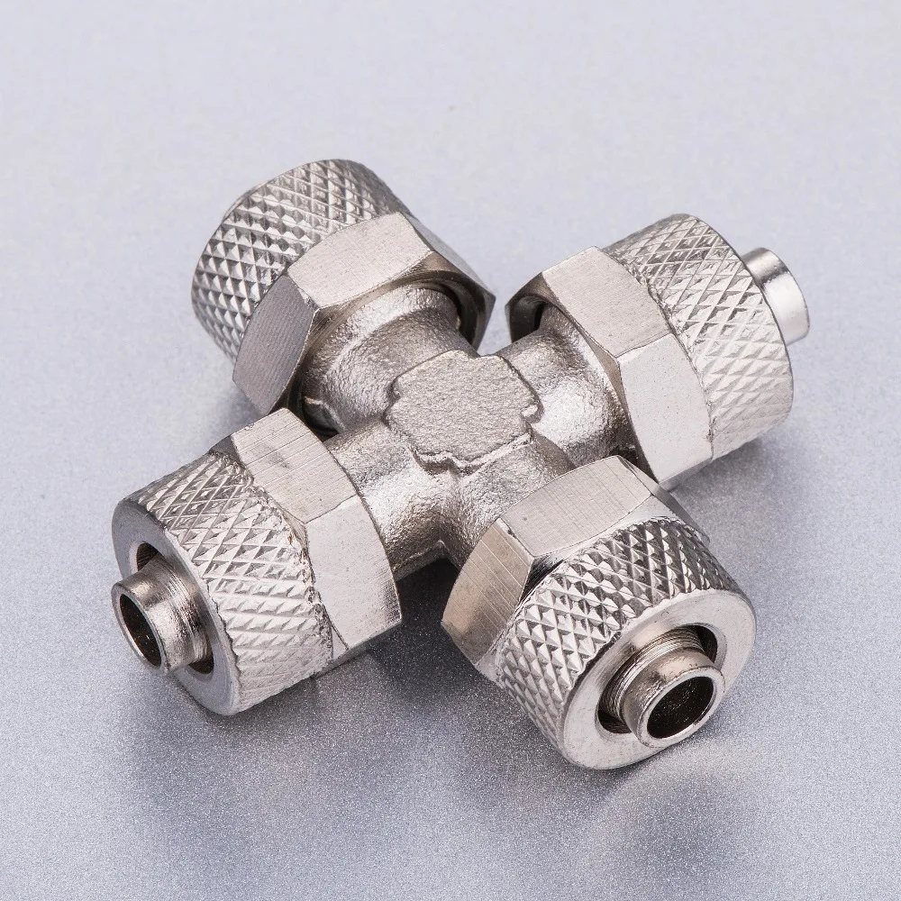 OD 5 6 8 10 12mm Pneumatic Brass Rapid Equal Tube 4 way Union Cross Joints RPZA Quick Connect Air Hose Fitting Обустройство дома