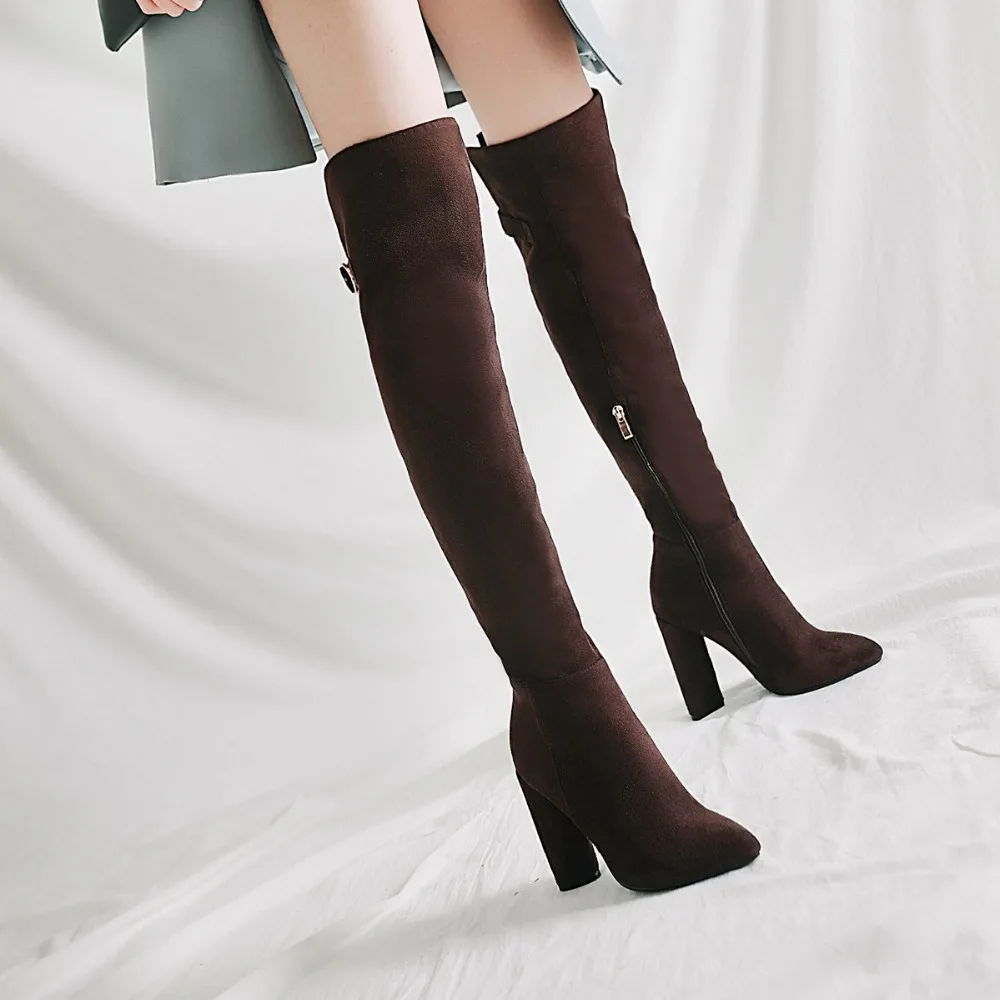 AIWEIYi Thigh High Over The Knee Boots For Women Shoes Round Heel Super Heels Long Bottine Femme | Обувь