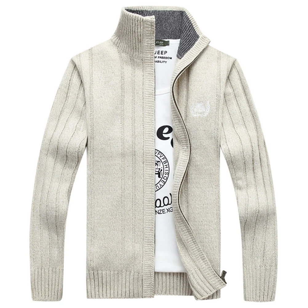 Модный мужской вязаный свитер кардиган Повседневный приталенный трикотажный