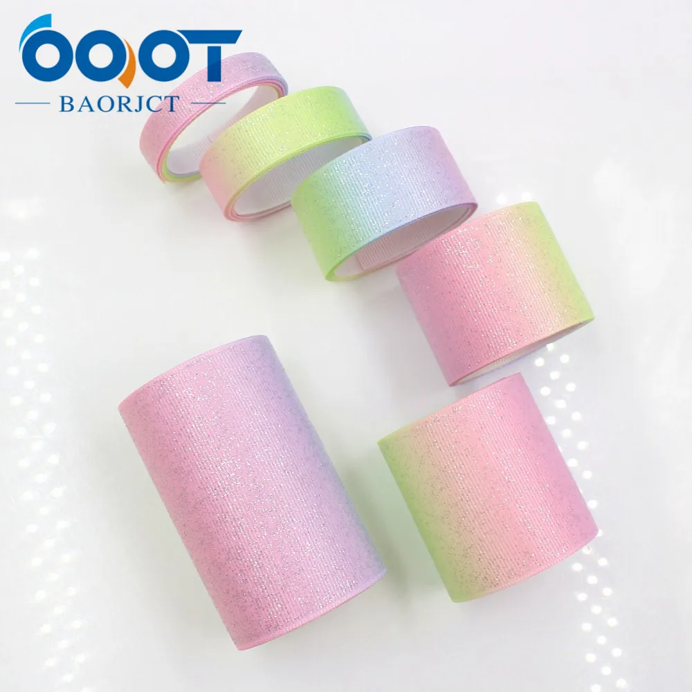 OOOT BAORJCT 1710058 38mm 5yards 10mm 10yards flash Ribbons Thermal transfer Printed grosgrain Wedding Accessories DIY handmade | Дом и сад