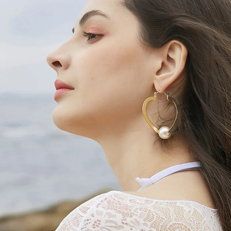 2019 новые высококачественные жемчужные серьги для женщин в форме сердца