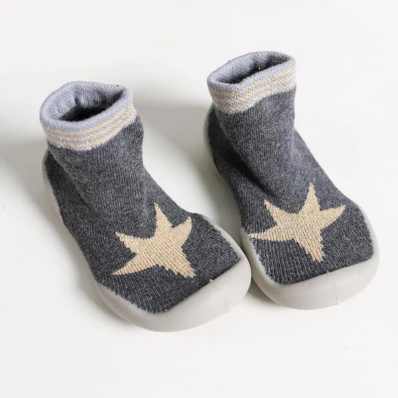 Baby Shoes Socks Cartoon Infant Gift Kids Indoor Floor PU Leather Sole Non-Slip Thick warm |