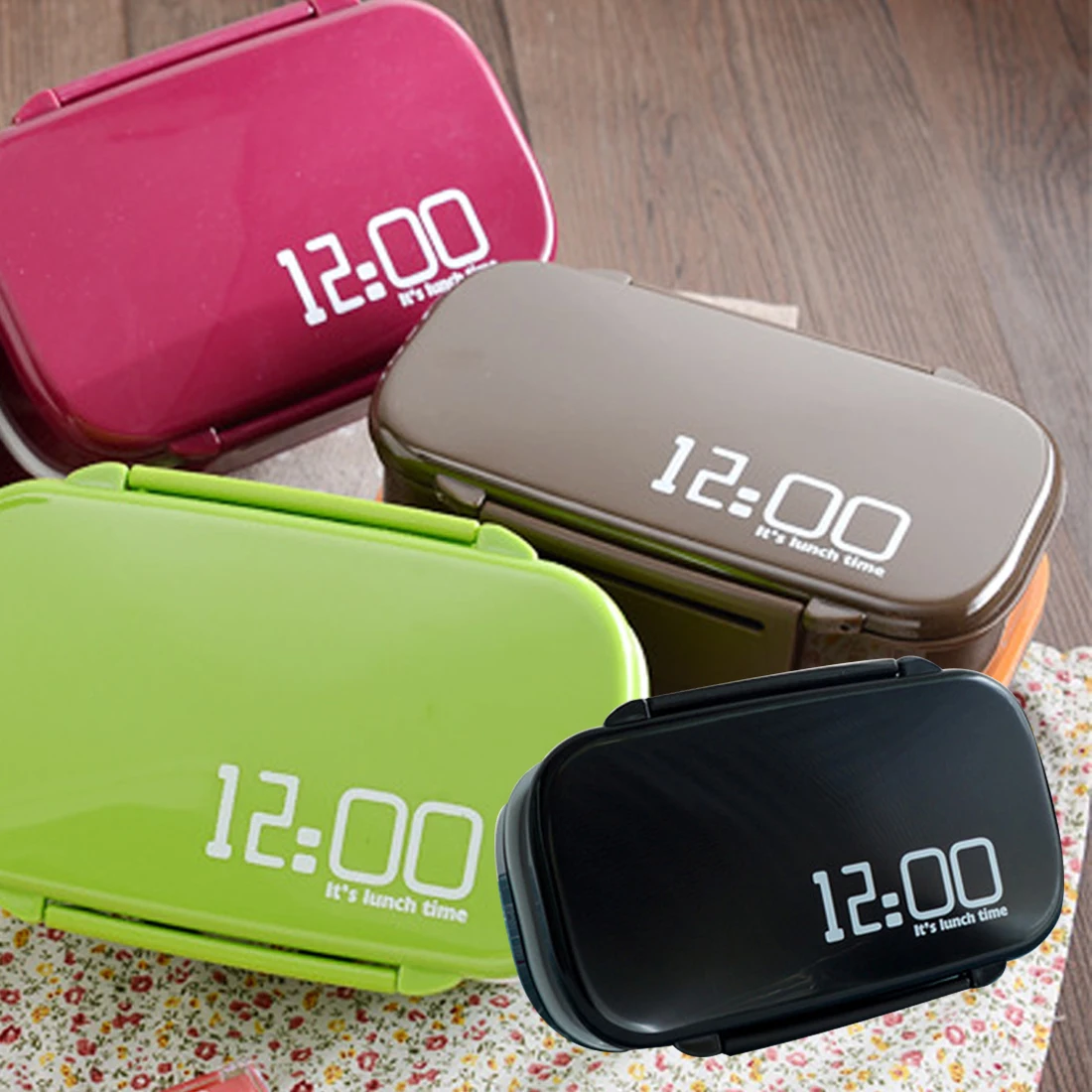 Милый экологичный набор посуды двойного уровня в японском стиле PP милая коробка