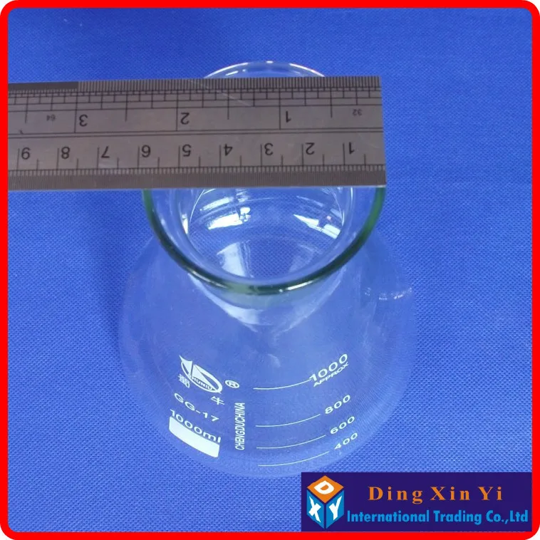 Стеклянная колба Erlenmeyer 1000 мл стеклянная коническая для лабораторного