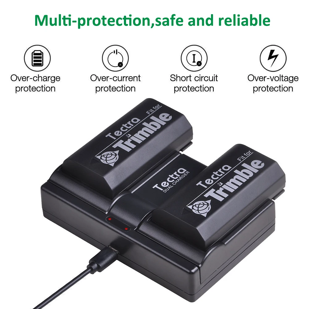 Аккумулятор 2600 мАч 3 шт. 54344 + двойное зарядное устройство USB для Trimble 29518 46607 52030 38403