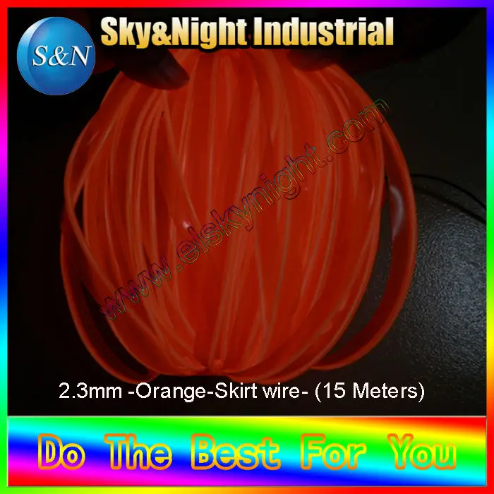 

Free Shipping + 15M skirt wire +Orange color High quality with brightness