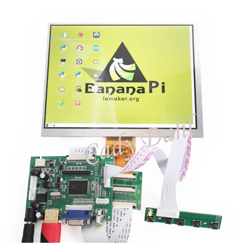 Плата контроллера HDMI VGA 2AV модуль + 8 &quotдюймов 1024*768 ЖК дисплей для Raspberry PI 3 B PS3 PS4
