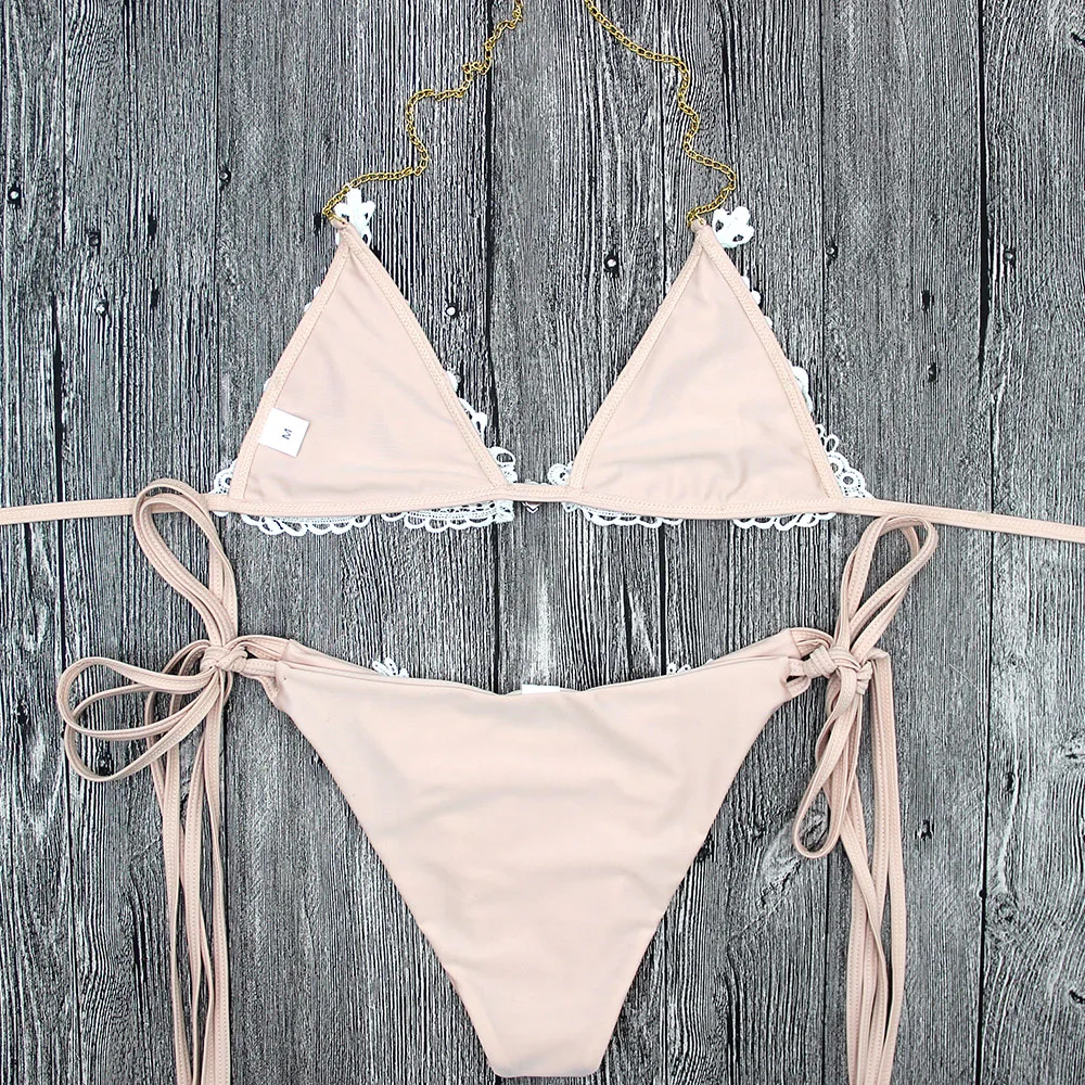 

Handmade Diamonds Bikini Swimwear Women 2018 Lace Diamond Sequins Women Swimsuit Crystal Bathing Suit Padded Rhinestone Monokini