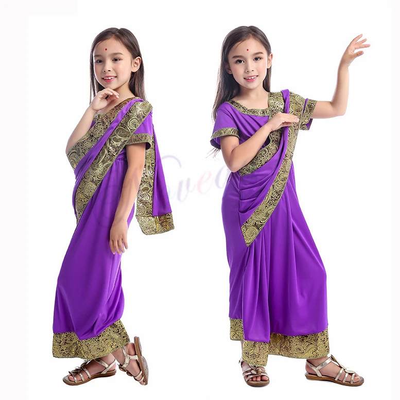 Vestido de Saree indio para niñas, ropa tradicional India de bollwood, para fiesta, India