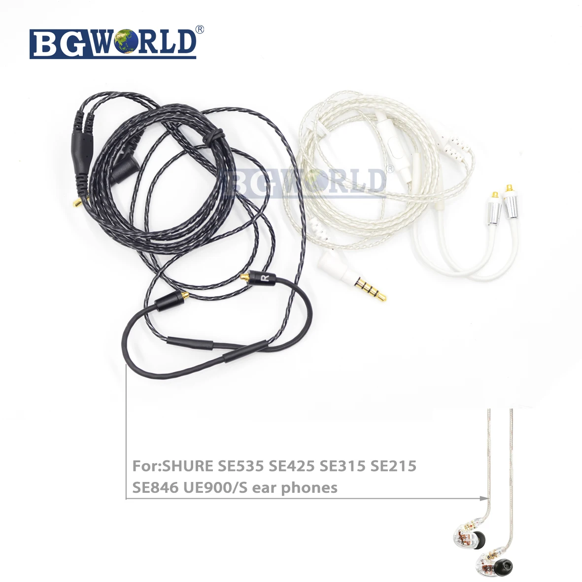 Аудио кабель с микрофоном для наушников Шнур iPhone до SHURE SE535 SE425 SE315 SE215 SE846 UE900/S