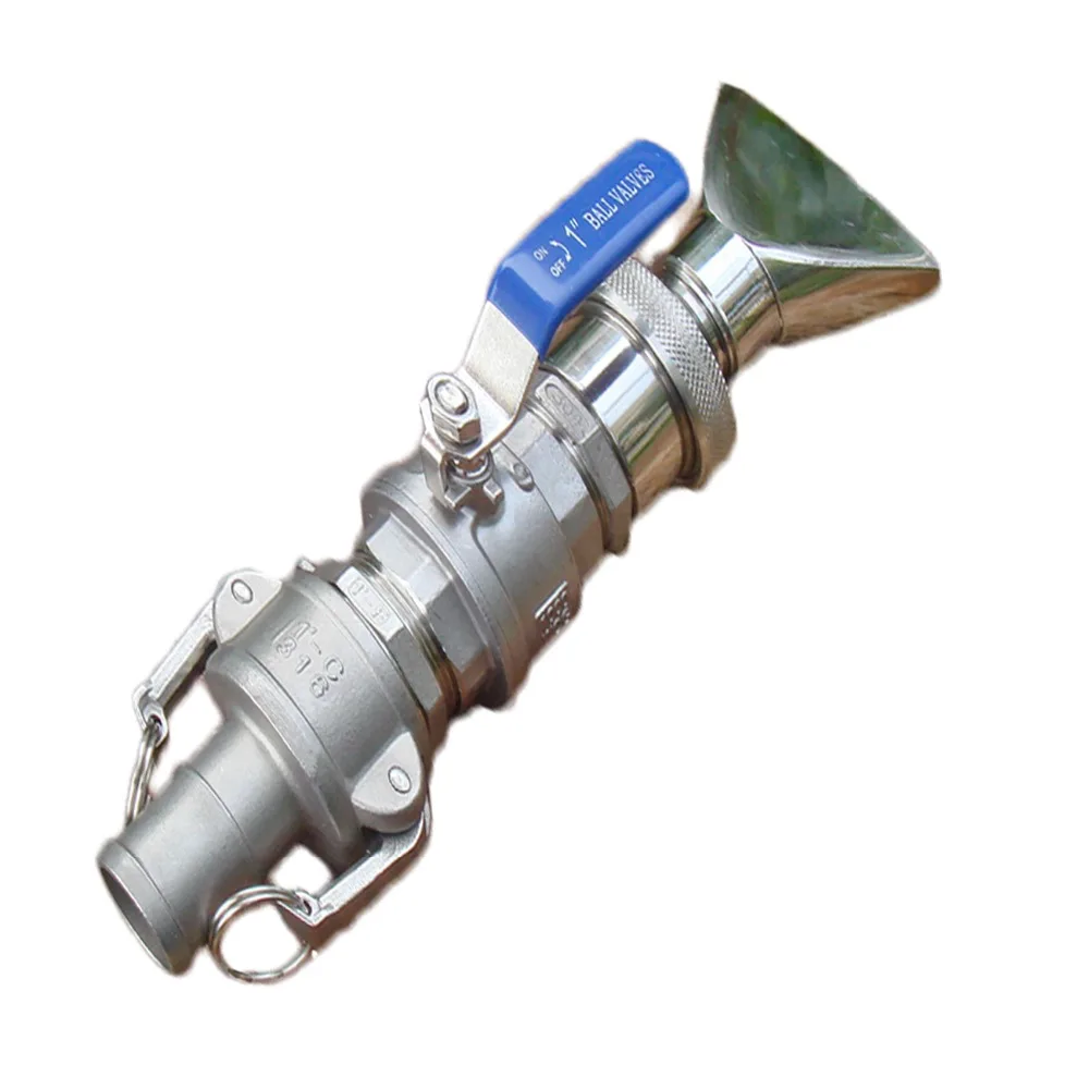 Fast Connecting Ball Valve Switch of Universal Stainless Steel Sector Water Gun Nozzle High Pressure Flushing Irrigation Nozzle