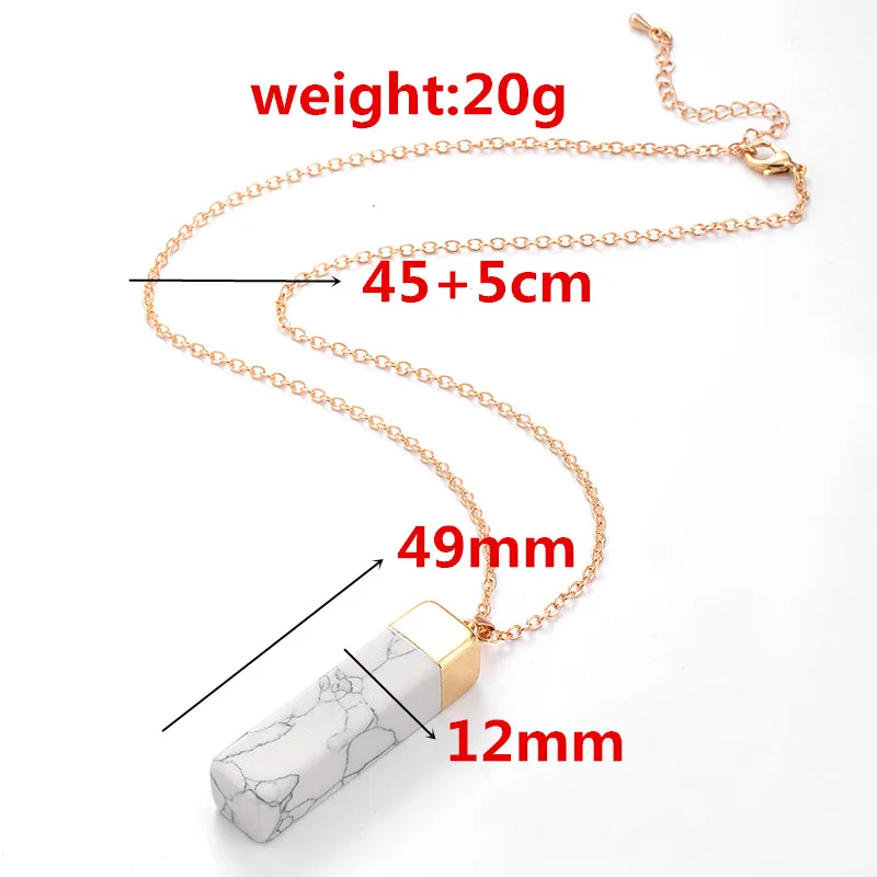 

Handmade Natural Geometric shape of Pendant Necklace for Women Men opal rectangle drop necklace Jewelry For Women And Men D00530