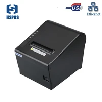 80mm thermal receipt pos printer with usb and lan interface auto cutter support cash drawer connection factory price