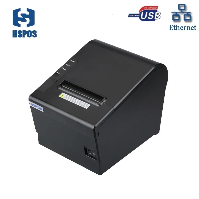 80 мм термочековый pos принтер с usb и lan интерфейс Авто резак поддержка кассовый ящик