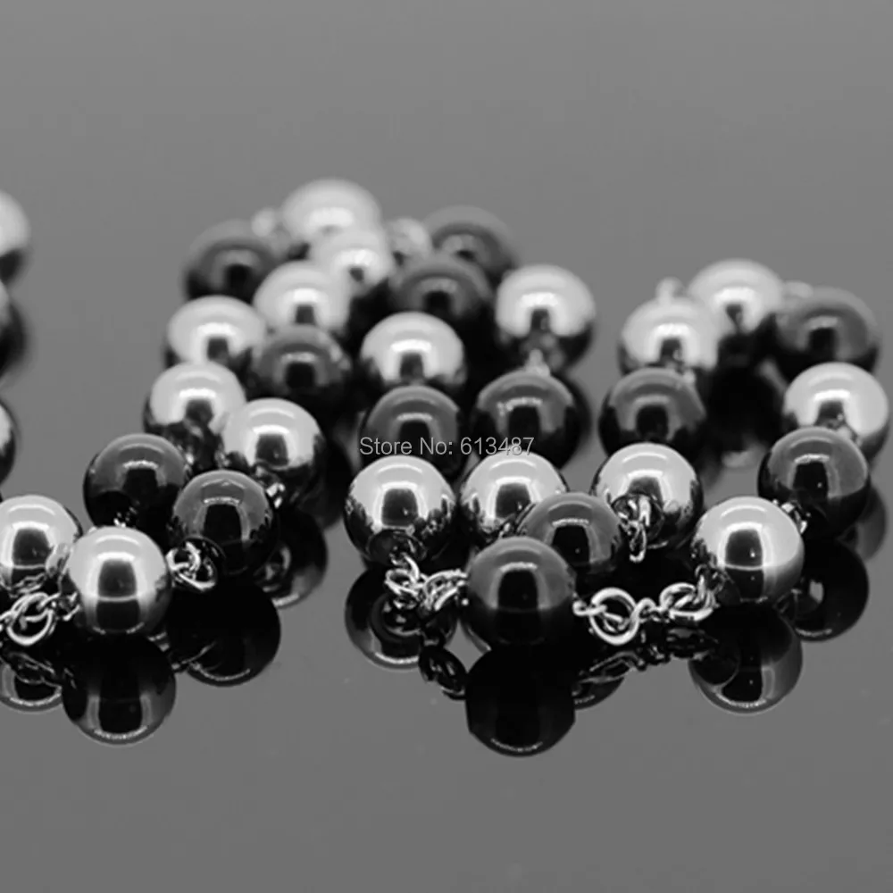 Лидер продаж! Новый Для Мужчин's Нержавеющая сталь серебристый черный четки