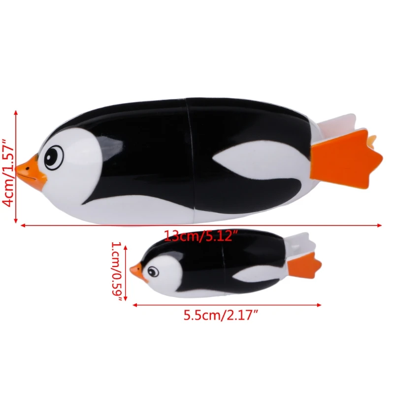 

HBB 2pcs/set Baby Cartoon Toys Cute Electric Penguin Shape Kids Bath Animal Swiming Clock Dabbling Toy Baby Educational Toy
