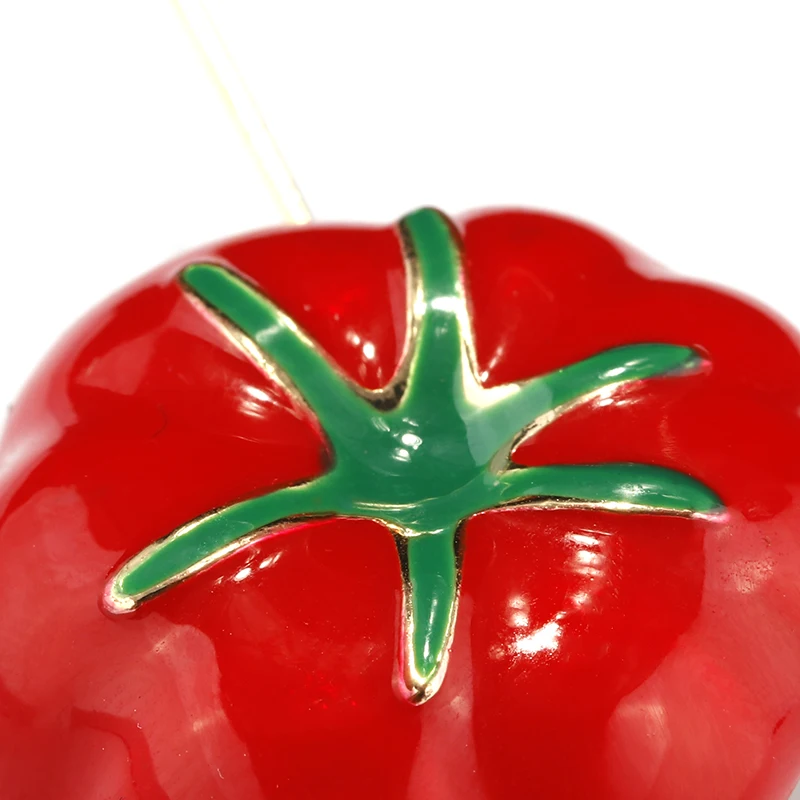 Lifefontier Alloy Enamel Red Tomato Crystal Brooch Brooches For Women Fashion Metal Animal Jewelry Accessories | Украшения и