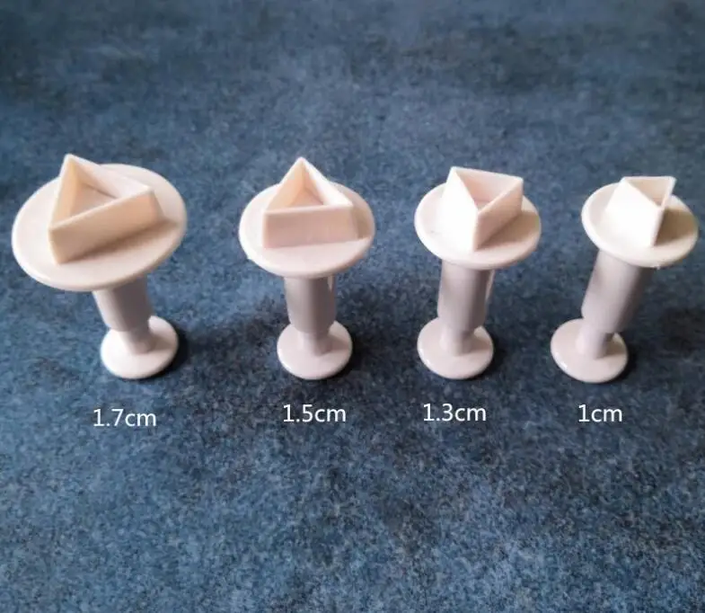4pcs T riangle Геометрический цветок Плунжер для сахарной мастики Формочки резак печенья инструменты для украшения торта инструменты для украшения Рождественского торта GYH - Цвет: 4pcs T riangle