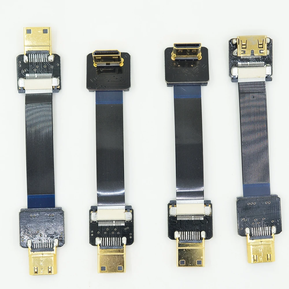 FPV плоский тонкий мини HDMI штекер Fmale кабель MiniHDMI угловой Расширенный для Canon 5D3 5D2