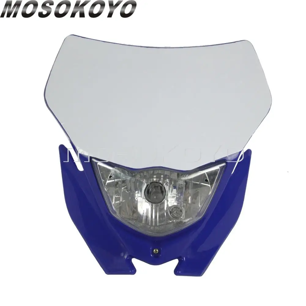 blue with white Белый синий фары для мотокросса MX Enduro Байк головной светильник маска для Yamaha WR250R YZ450F YZ250F LXR 250F - Цвет: blue with white
