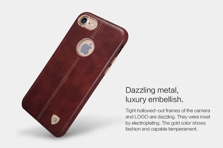 Чехол для iPhone 8, серия Nillkin Englon, кожаный чехол для сотового телефона, роскошный чехол на заднюю панель для iPhone 8, 4,7 дюймов, с железным покрытием