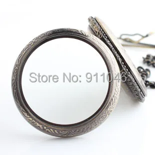 Free shipping Antique Bronze Mirror Skeleton Mechanical Pocket Watch Luxury Men's With Chain Gift Wholesale | Наручные часы