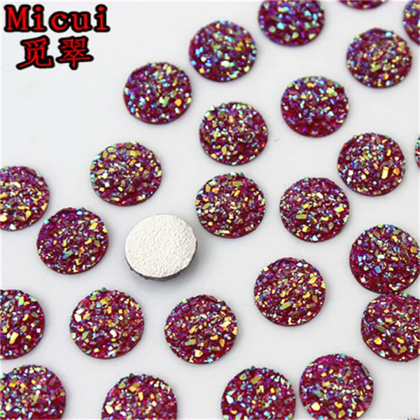 AB Fuchsia Micui, 100 шт., 10 мм, цветные стразы AB на кнопках, блестящие круглые полимерные стразы, кристаллы, камни, стразы, Рукоделие, сделай сам, MC649 - Цвет: AB Fuchsia