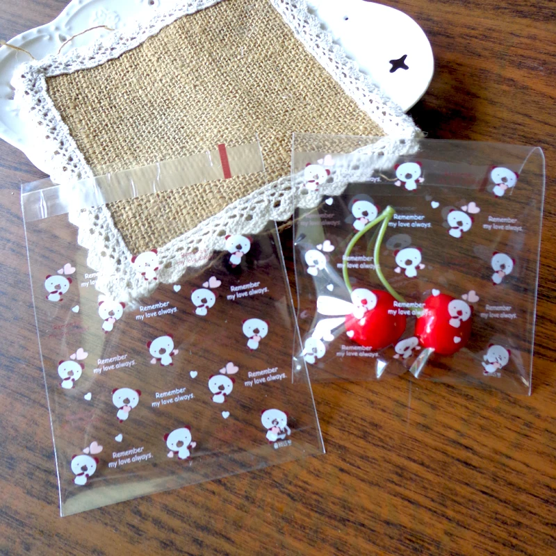 100pcs Cute Bear Transparent Plastic Cookies Baking Christmas Gift Packaging Bags Wedding Biscuits Cake Candy bag | Дом и сад