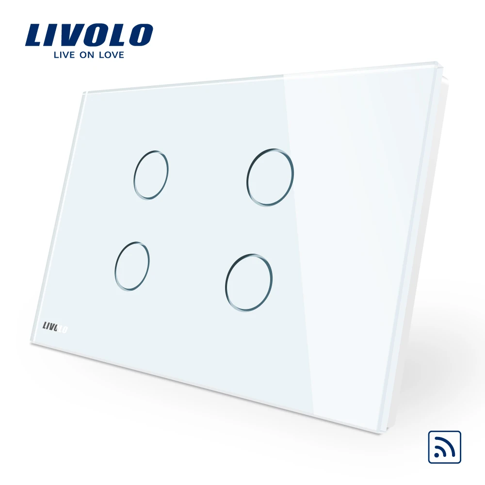 Livolo US/AU стандартный 4 банды дистанционный настенный выключатель света