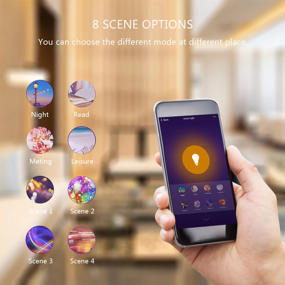 Приложение Tuya Smart Life с регулируемой яркостью E27 WiFi RGB Светодиодная лампа Голосовое