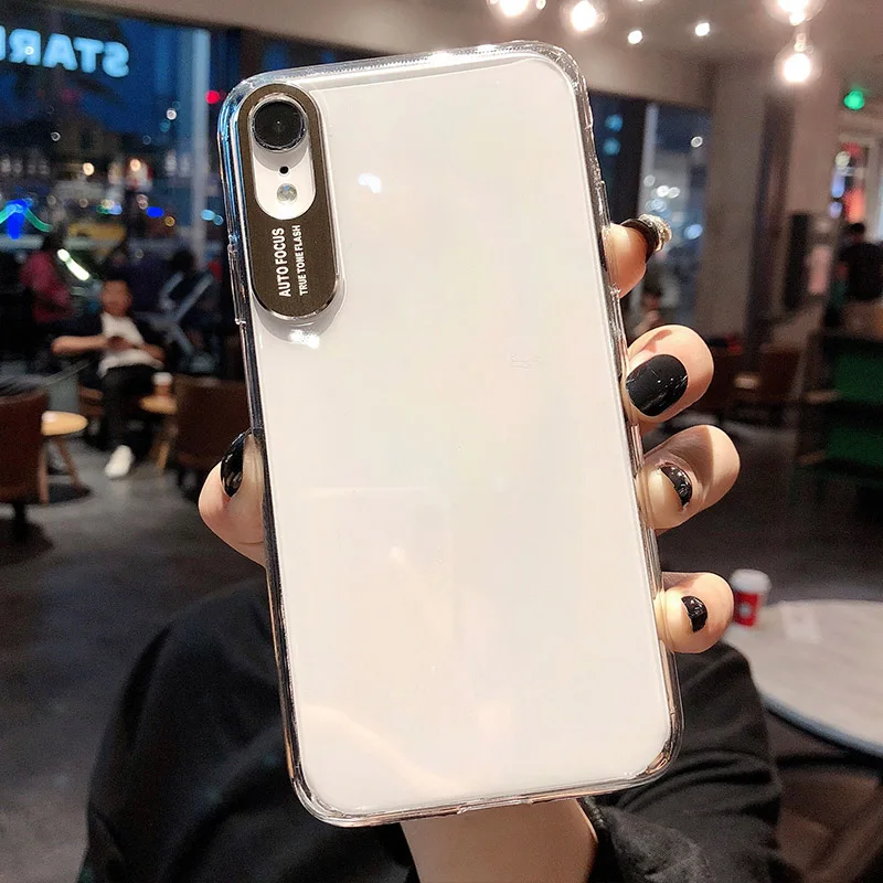 KISSCASE Clear Hard Case For iPhone 7 8 Plus XS Max XR X Metal Camera Protection 6S 6 Funda Coque |