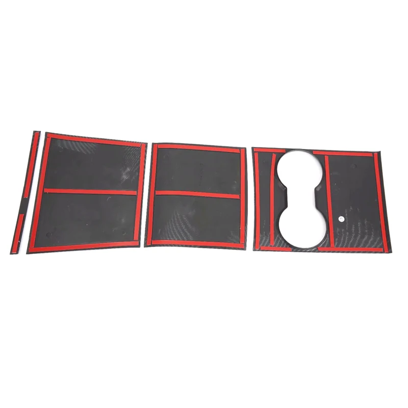 

Car Styling 4PCS ABS Plastic Interior Front Water Cup Panel Cover Trim For Tesla Model 3 2017 2018 2019